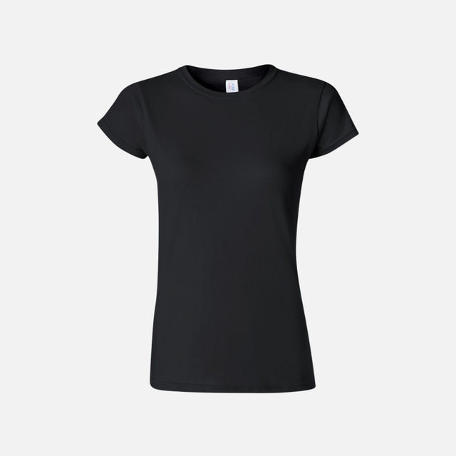 Chandail-manches-courtes-femme-Gildan-64000-noir-devant