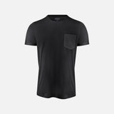T-shirt bicolore pour homme James Harvest, manches courtes, noir, en coton, design moderne et élégant.