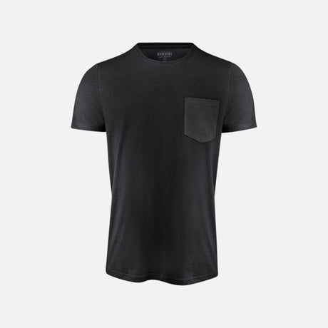 T-shirt bicolore pour homme James Harvest avec manches courtes, noir et blanc, en coton, style décontracté.
