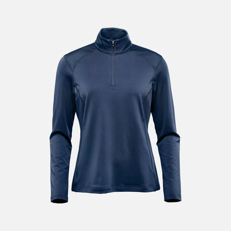 Chandail à 1/4 zip Stormtech Augusta en marine, manches longues, vêtement de sport ou casual.