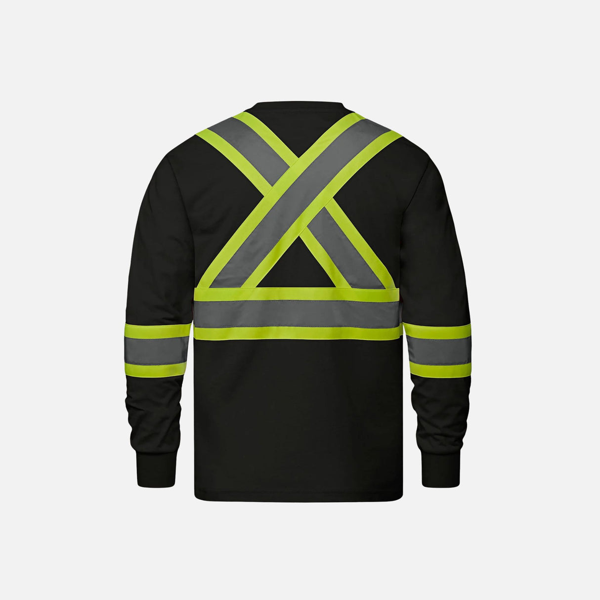 Chandail à manches longues haute visibilité noir de Canada Sportswear, vêtement de sécurité pour une meilleure visibilité.