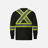 Chandail à manches longues haute visibilité noir de Canada Sportswear, vêtement de sécurité pour une meilleure visibilité.