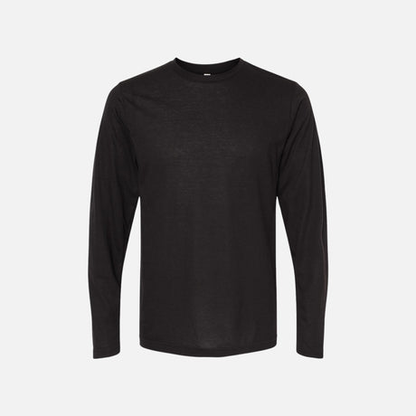 Chandail à manches longues unisexe M&O noir, vêtement corporel confortable et classique pour homme et femme.