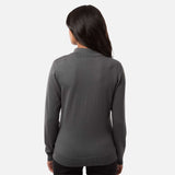 Chandail 1/4 zip pour femme Devon & Jones en gris, vêtement élégant et confortable, style classique et responsable.