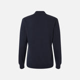 Chandail 1/4 zip pour femme Devon & Jones, modèle DG446W, en bleu marine, tissu confortable et élégant.