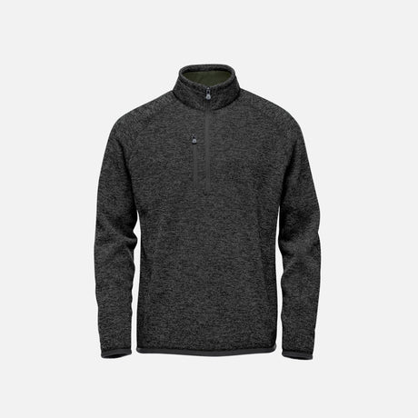 T-shirt à manches longues pour homme ATC Stormtech Avalante noir, fermeture à quart-zip, vêtement chaud et confortable.