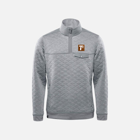 Pull thermique à 1/4 zip pour homme Stormtech KXP-1 en gris, vêtement chaud et confortable, idéal pour l'automne et l'hiver.