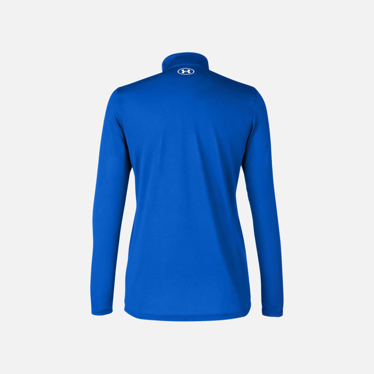 Chandail demi-zip Under Armour Team Tech en bleu royal, veste de sport légère avec col montant et logo visible.