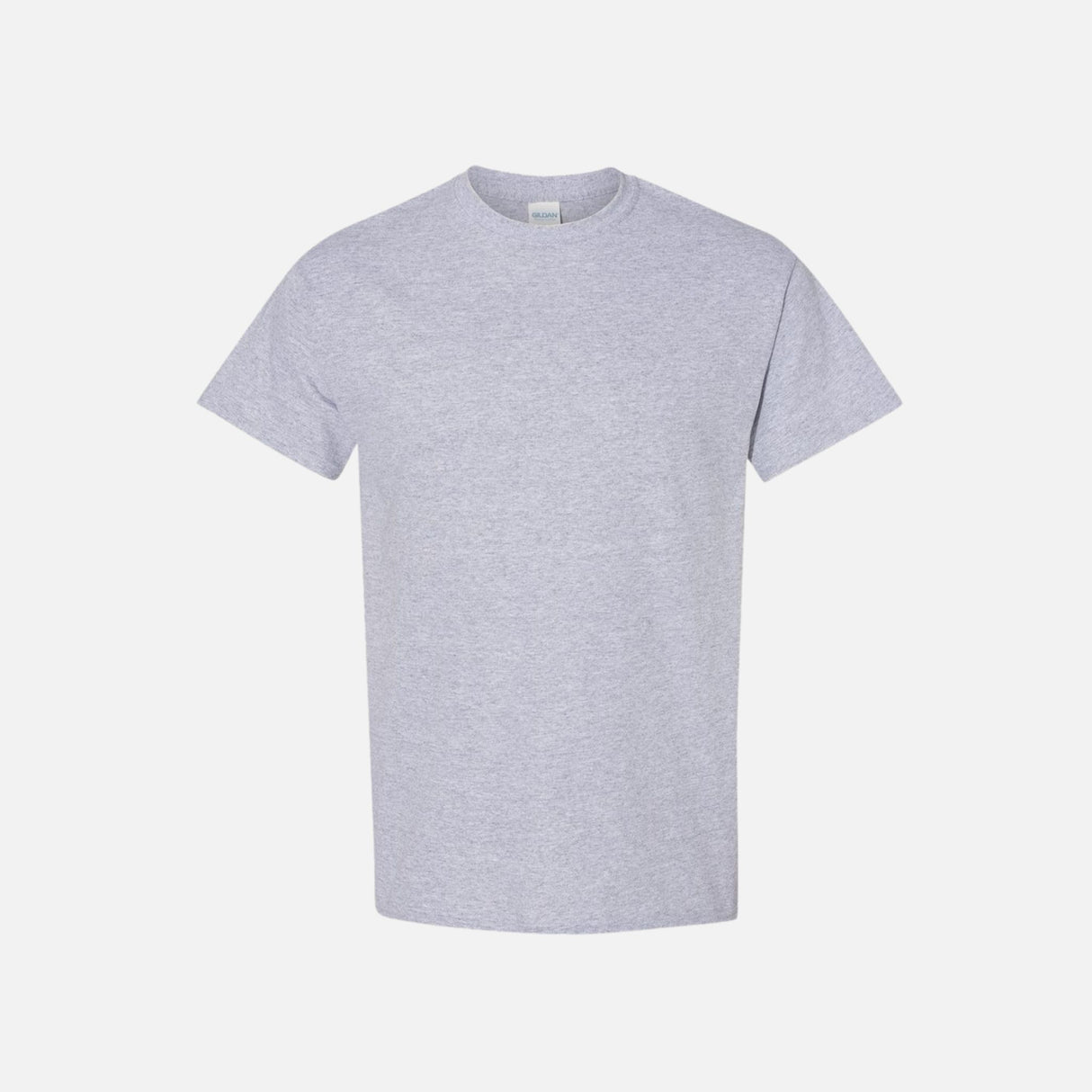 T-shirt à manches courtes en coton épais Gildan gris sport, vêtement confortable pour un look décontracté.