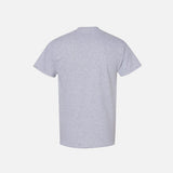 T-shirt à manches courtes en coton épais Gildan gris sport, vêtement confortable pour homme ou femme.