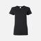T-shirt à manches courtes Gildan 5000L noir, vêtement de base en coton pour hommes ou femmes, vue de face.