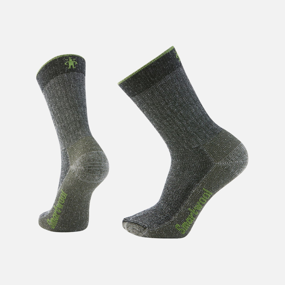 Chaussette Smartwool Classic Edition Second Cut en mérinos noir et vert, accessoire confortable et écologique.