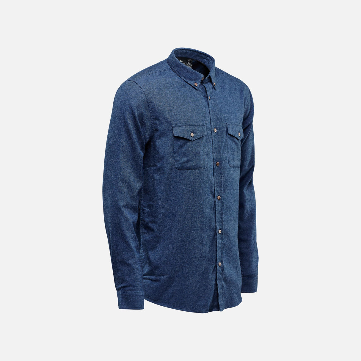 Chemise à manches longues pour homme Stormtech Cambridge en bleu marine, tissu élégant et ajusté, idéale pour le bureau.