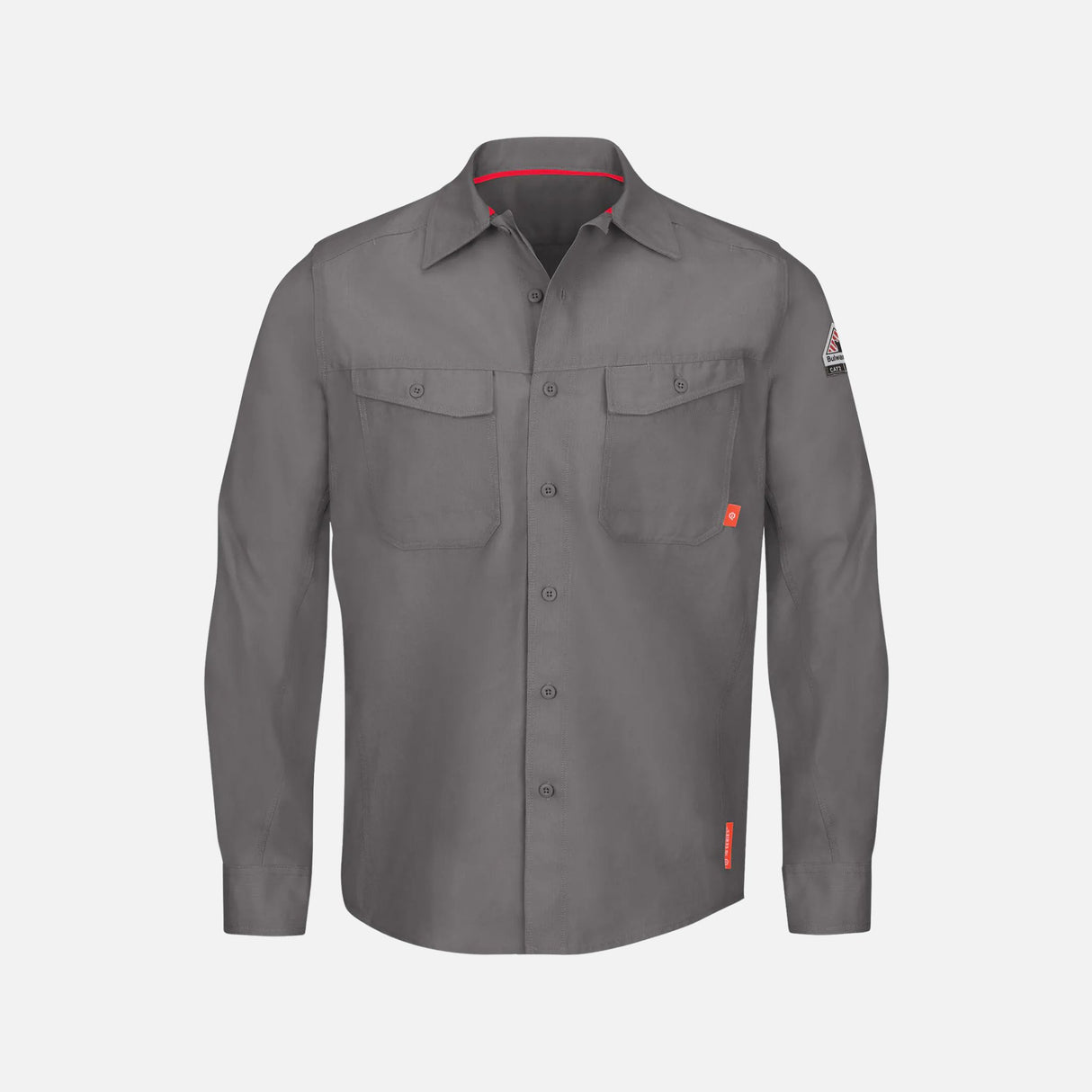 Chemise industrielle à manches longues gris de la marque Red Kap, vêtement durable et facile à entretenir.