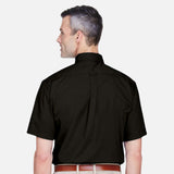 Chemise-MC-Harriton-S_S-M500S-noir-derrière-mannequin