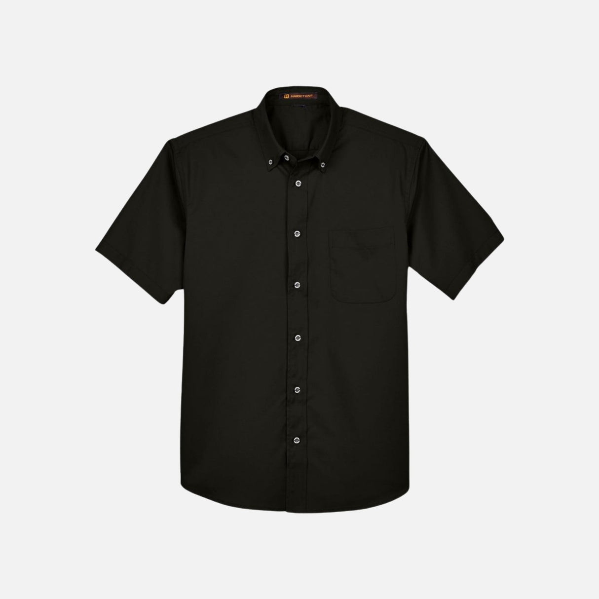 Chemise-MC-Harriton-S_S-M500S-noir-devant