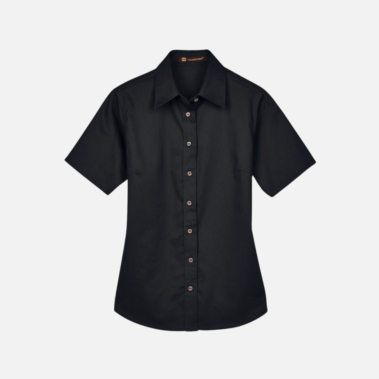 Chemise-MC-Harriton-S_S-M500SW-noir-devant