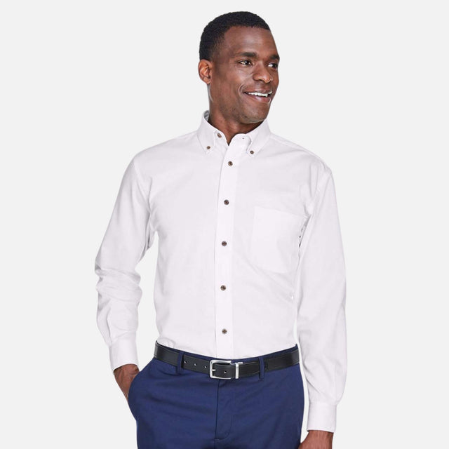 Chemise-ML-Harriton-S_S-M500-blanc-devant-mannequin