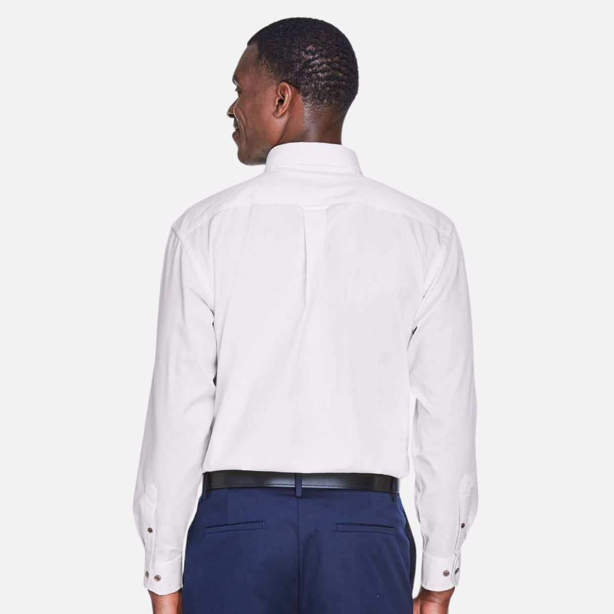Chemise-ML-Harriton-S_S-M500-blanc-derrière-mannequin