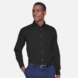 Chemise-ML-Harriton-S_S-M500-noir-devant-mannequin