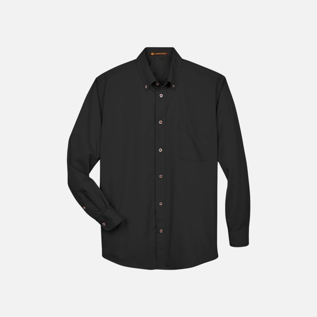 Chemise-ML-Harriton-S_S-M500-noir-devant