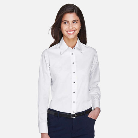 Chemise-ML-Harriton-S_S-M500W-blanc-devant-mannequin