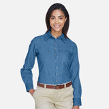 Chemise-ML-Harriton-S_S-M550W-bleu-pale-devant-mannequin