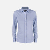 Chemise en denim pour femme James Harvest, à manches longues, bleu, avec col classique et style décontracté.