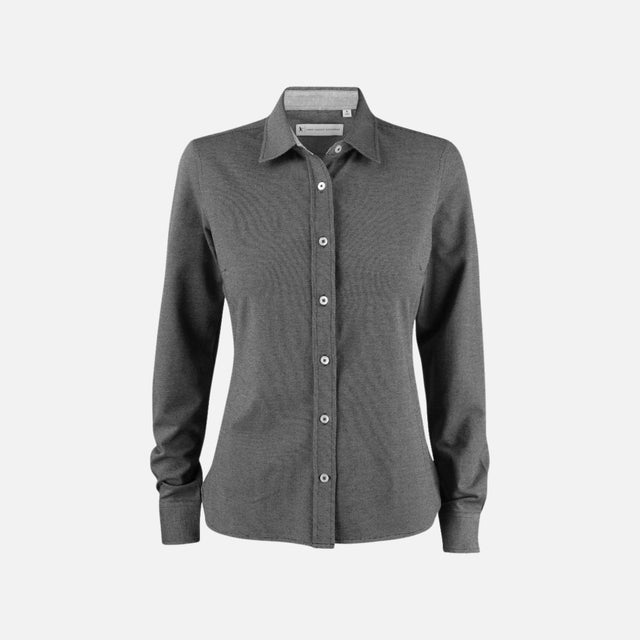 Chemise en denim noir à manches longues pour femme James Harvest, tissu robuste et coupe classique.