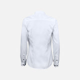 Chemise à manches longues pour femme James Harvest blanche, tissu léger, col classique, détail élégant, vêtement de style casual.