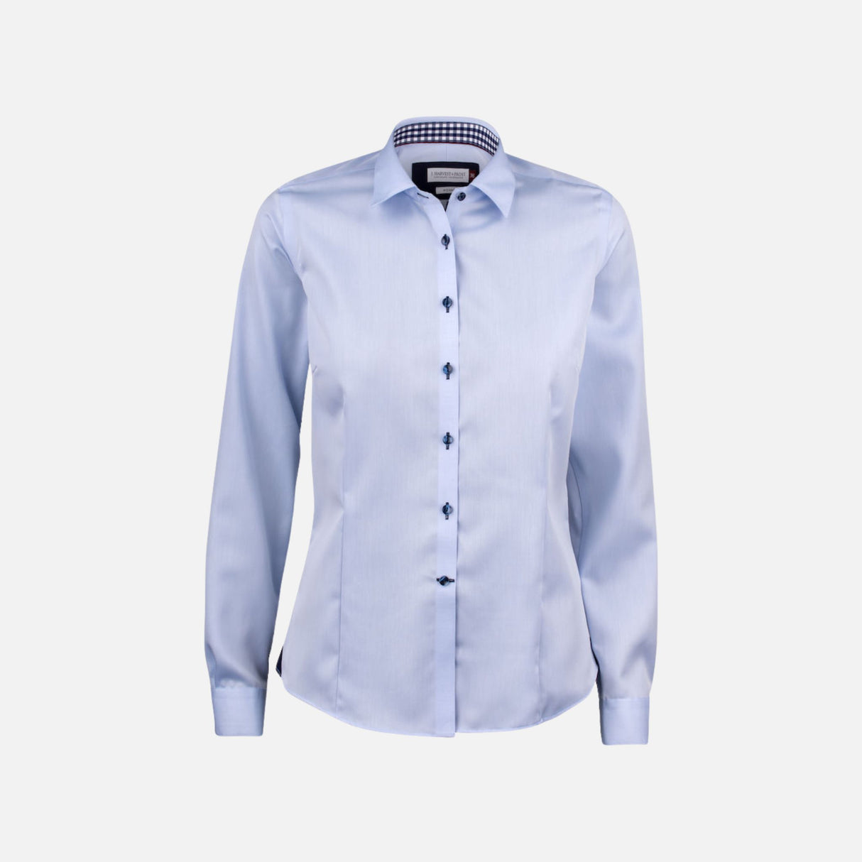 Chemise à manches longues pour femme James Harvest bleue, tissu léger, coupe élégante, idéale pour un style chic et confortable.