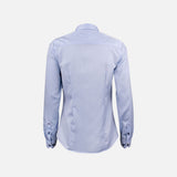 Chemise à manches longues pour femme James Harvest, en tissu bleu, avec col classique et coupe élégante.
