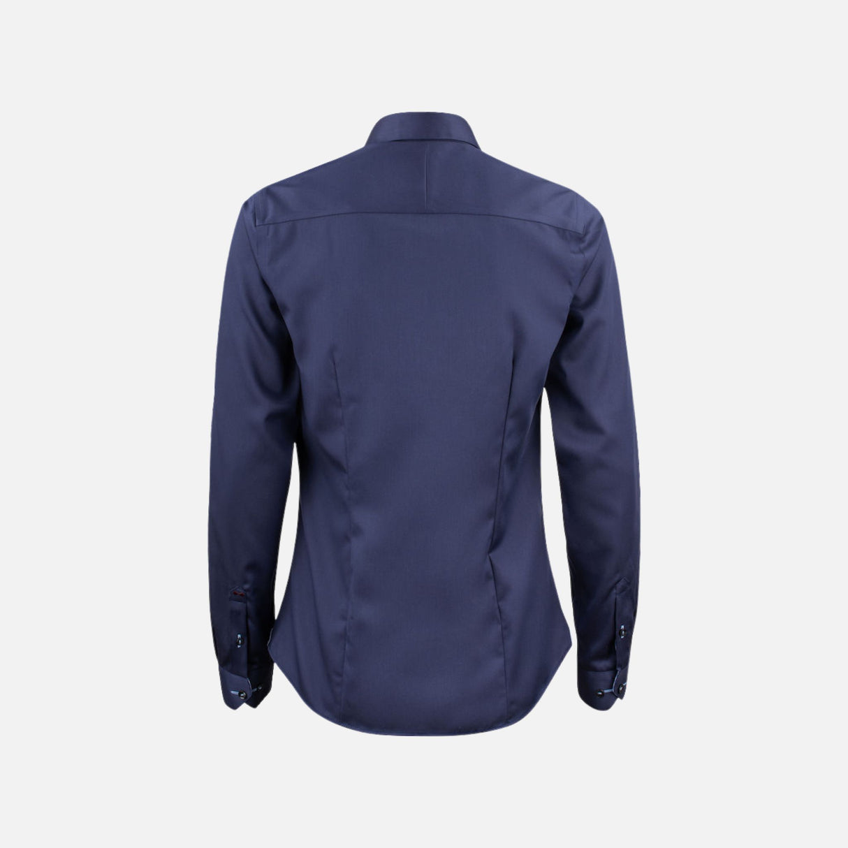 Chemise à manches longues pour femme James Harvest, tissu marine, col classique et coupe élégante, vue de face.