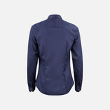 Chemise à manches longues pour femme James Harvest, tissu marine, col classique et coupe élégante, vue de face.
