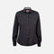Chemise à manches longues pour femme James Harvest, noire, en tissu léger, coupe classique, détails de couture visibles.