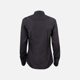 Chemise à manches longues pour femme James Harvest, noire, tissu léger, col classique, ajustée, style élégant et moderne.