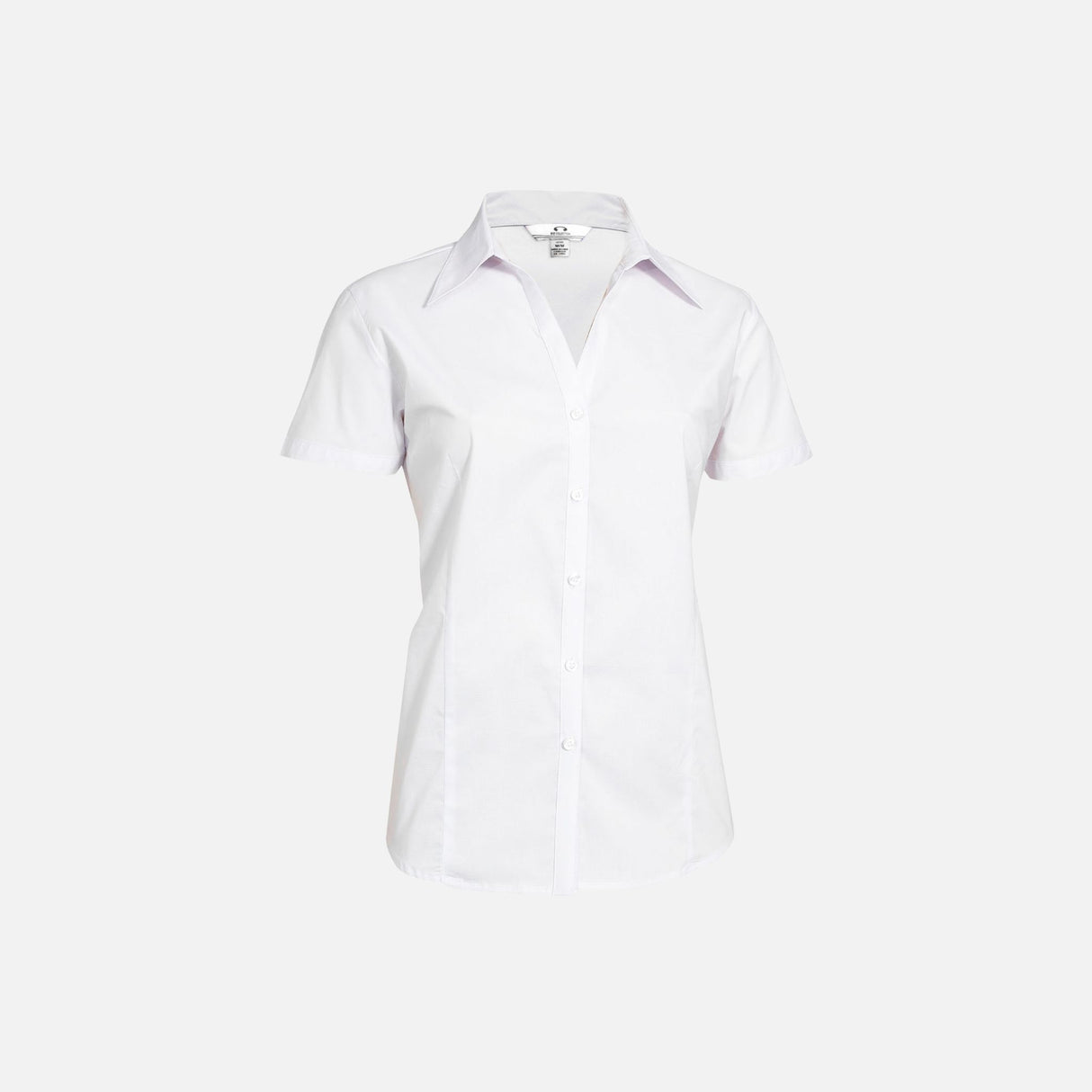 Chemise à manches 3/4 pour femme de la marque Biz, en tissu blanc, vue de face, style élégant et confortable.