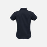 Chemise à manches 3/4 pour femme de la marque Biz, en tissu noir, style élégant et confortable, vue de face.