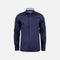 Chemise à manches longues James Harvest marine pour homme, tissu élégant, col classique, détails soignés.