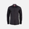 Chemise à manches longues noire pour homme de la marque James Harvest, tissu élégant et coupe classique.