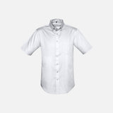 Chemise à manches courtes pour homme Biz S522MS en coton blanc, vêtement chemise corpo élégante et confortable.