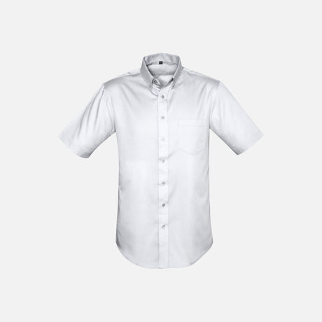 Chemise à manches courtes pour homme Biz S522MS en coton blanc, vêtement chemise corpo élégante et confortable.