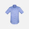 Chemise à manches courtes pour homme Biz S522MS en tissu bleu, style décontracté et élégant, idéale pour le printemps et l'été.