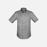 Chemise à manches courtes pour homme Biz S522MS en gris, vêtement de chemise corpo, style élégant et décontracté.