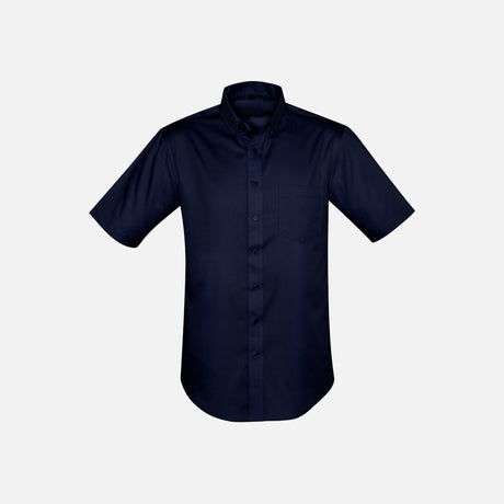 Chemise à manches courtes pour homme Biz S522MS en tissu marine, vêtement de chemise pour homme, style casual et confortable