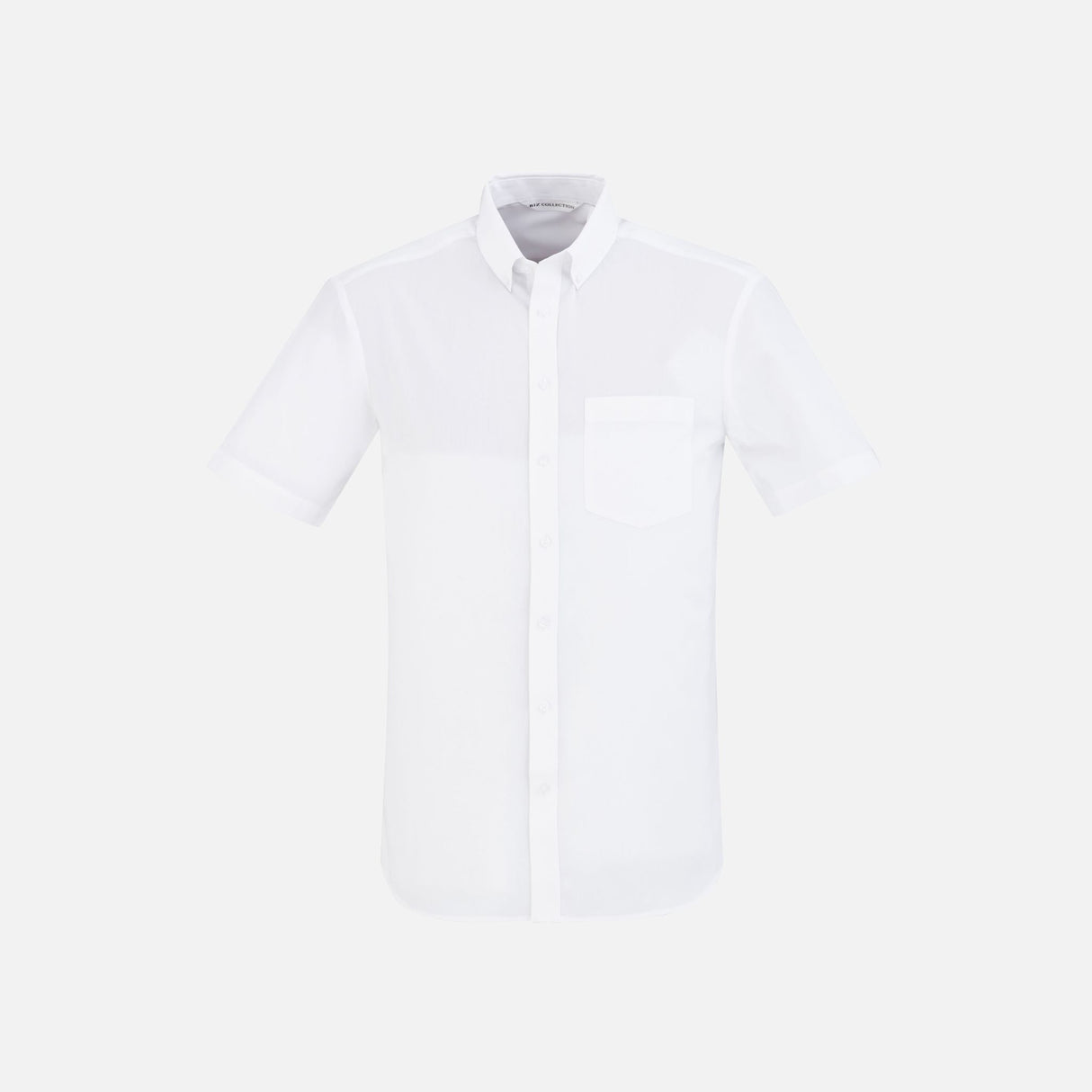 Chemise à manches courtes homme Biz London, chemise blanche élégante en tissu léger, idéale pour le bureau.