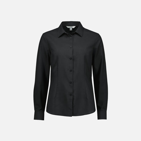 Chemise à manches longues Biz S424LL en coton de couleur charbon, vêtement pour homme, style professionnel et élégant.
