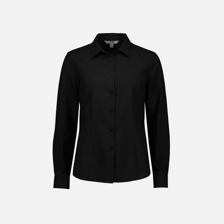 Chemise à manches longues noire de la marque Biz, modèle S424LL, portée sur un mannequin. Vêtements chemises élégants.