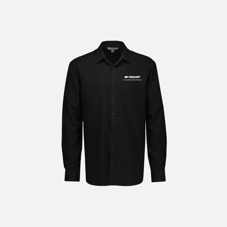 Chemise à manches longues Biz S424ML noire pour homme, vêtement de bureau élégant et confortable.