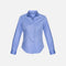 Chemise à manches longues pour femme Biz, modèle S522LL, en tissu bleu, élégante et confortable pour un style professionnel.